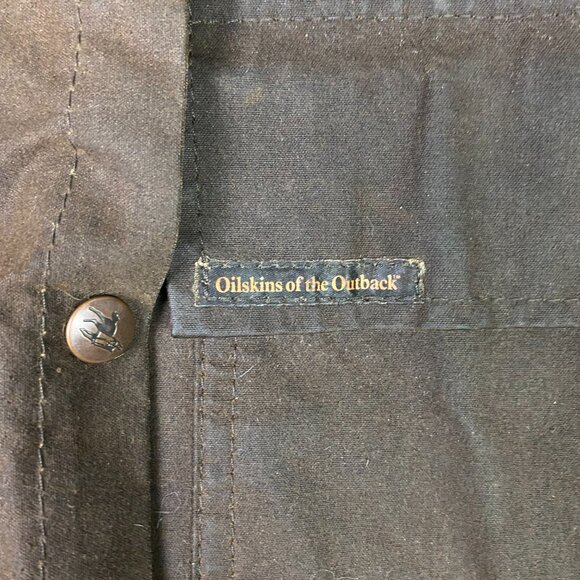 Vintage Outback Trading Company Co. Oilskin Duster Jacket Coat Men's Small Waxed - Picture 5 of 14
